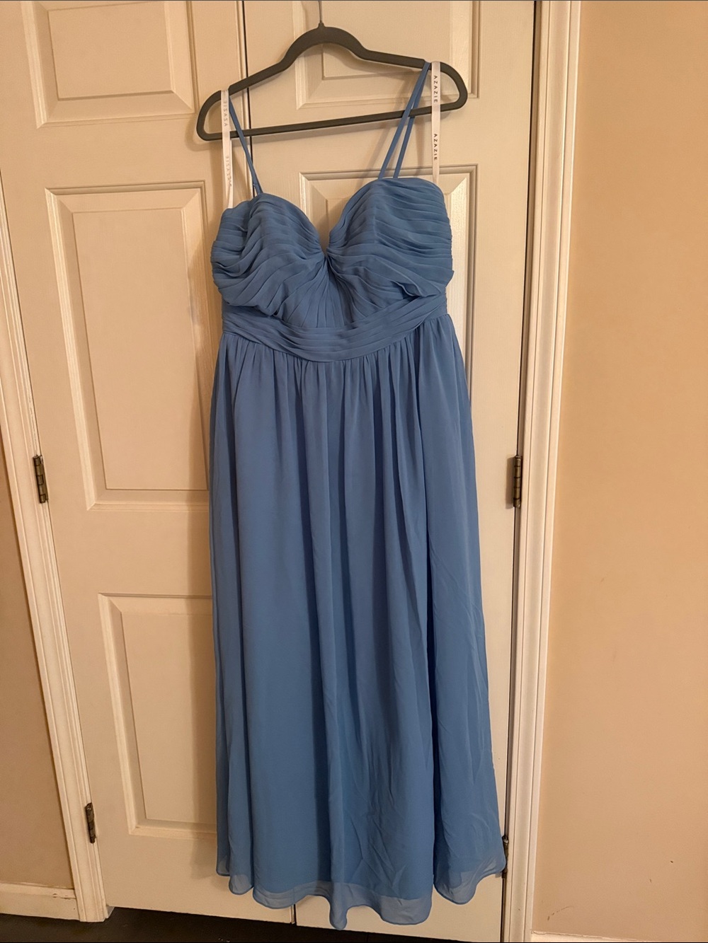 Azazie Light Blue Chiffon Dress with Sweetheart Neckline